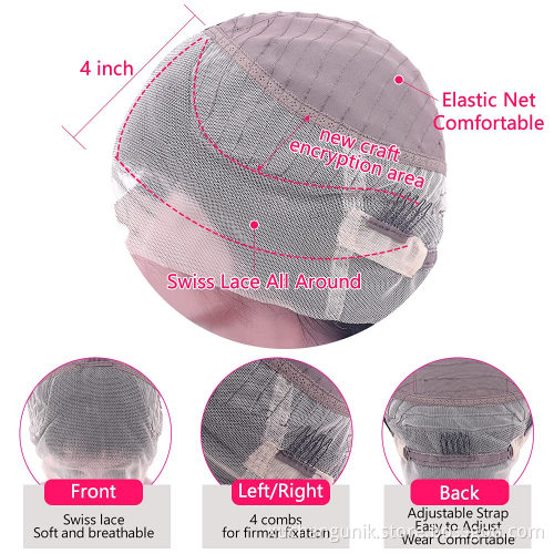 Full Customize Lace Wig Vendor Mink Brazilian Hair Virgin Cuticle Aligned 360 Lace Body Wave Human Hair 360 Lace Frontal Wig